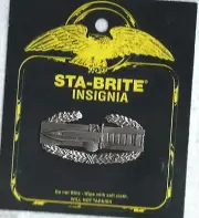 COMBAT ACTION BADGE - NEW U S ARMY CAB BADGE - SILVER
