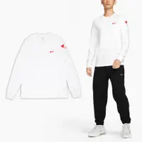 在飛比找PChome24h購物優惠-Nike 耐吉 長袖上衣 NSW 男款 白 紅 情人節 棉質