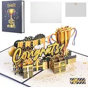 Congrats Cards, 3D Congrats Card, Pop Up Card Congratulation Card for Congrats, Contest Game Competition Congrats Cards, Graduation Cards with Envelopes for College High School Graduation Party