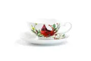 Cardinal Poinsettia Bone China Cup and Saucer