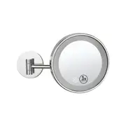 Dolphy 8-Inch Wall Mounted LED Makeup Mirror - 3X Magnification, One-Sided, Silver Finish - Compact & Stylish Bathroom Mirror
