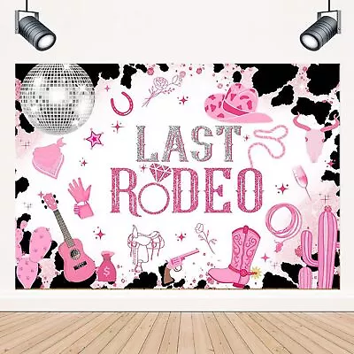 Last Rodeo Bachelorette Party Backdrop for Photography Little Cowgirl 1st Hap...