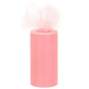 6 inch 50 Yards Tulle Ribbon Rolls Pastel Netting Fabric, Dusty Pink