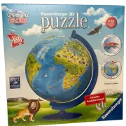 Ravensburger Children World Globe & Animals 180 Piece 3D Puzzle Rotates New