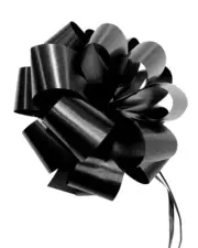 12 x Large 13.5cm Black Gift Bows - Pull String Pom Pom Bow Wrapping Packaging