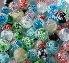 30pcs 8mm Round "Glow-in-the-Dark" Lampwork Glass Beads - Mixed