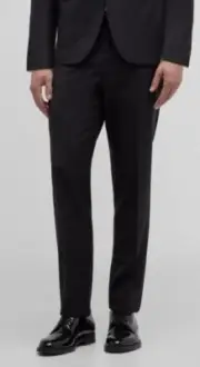 Ermenegildo Zegna Men's Black Wool-Mohair Solid Tuxedo Pants Size 54