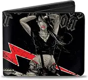 Buckle Down mens Buckle-down Pu Bifold Wallet - Jm-red Flash Bi-Fold Wallet 4.0" x 3.5"
