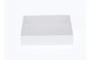 100 Pack of 8cm Square Wedding Invitation Coaster Favor Function product Presentation Cookie Biscuit Patisserie Gift Box - 2cm deep - White Card with Clear Slide On PVC Lid