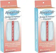 Dental Floss for Bridges and Dental Implants for Optimal Oral Hygiene - Floss Threaders for Bridges and Implants with Extra-Thick Proxy Brush - Bridge and Implant Cleaners (2 Packs) by ProxySoft