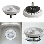 Kitchen Sink Basket Strainer Waste Plug Coloured White Plug Diameter 74mm