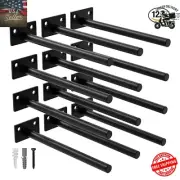 12 PCS, 8" Hidden Shelf Floating Wall Brackets Heavy Duty Metal For Wood Shelves