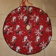 Jack Skellington LEGO Mini Fig Christmas Tree Skirt 36" Merry Xmas Tie Closure