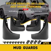 Black Splash Flaps Guards Mud Kit Mudguard Fit 2011-2020 Jeep Grand Cherokee