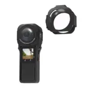 Black Camera Lens Protective Cover w/ Cold Shoe for Insta360 ONE RS 1-Inch b