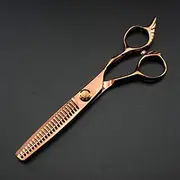 Hair Cutting Scissors, 6inch Japan Steel Bronze Hair Salon Scissors Cutting Barber makas Haircut Thinning Shears Hairdressing Scissors