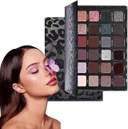 24 Colors Leopard Long Lasting Glamorous Eyeshadow Palette, 24-Color Leopard Eye Shadow Palette Shimmer Matte, High Pigmented Glitter Eyeshadow Palette, Smokey Eyeshadow Palette Glitter (02)