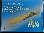 Rico Royal Alto Clarinet Reeds, Box of 10 Strength 2