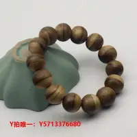 在飛比找Yahoo!奇摩拍賣優惠-佛珠印尼加里曼丹虎斑紋天然老料沉香佛珠手串16mm男女手鏈保