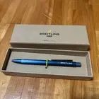 BREITLING Novelty Faber-Castell Blue Aluminum Knock type Ballpoint Pen wz/Box