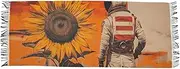 [AIXIWAWA] Big Sunflower Astronaut Women's Pashminas Scarf, Shawls Wrap Lightwight Tassel for Evening Dress Dinner Party, Multicolor