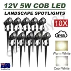 10X 12V LED Spotlight Landscape Lights Outdoor Waterproof 5W Garden Floodlight