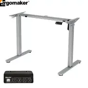 Ergomaker Standing Desk Legs Sit Stand Motorised Adjustable Silver Frame Only