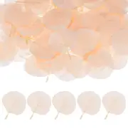 100-Pack Eucalyptus Leaves Artificial Fake Petal for Decorations Light Champagne
