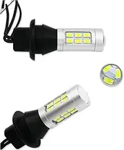 Dynamic Turn Signal Light For Car Backup Reverse Lights & Rear Fog Lamp Conversion 2piece 21-SMD White/Red Dual-Color 7440 7444 T20 LED Replacement Bulbs Dynamic Turn Indicator(1156 BA115 7506 LED)
