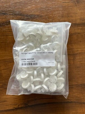 PTFE Syringe Filter 13mm/0.45um, 100/PK. HPLC, AS041345