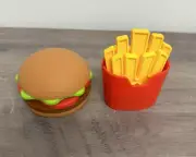 NEW Silicone Stackable Burger and Fries Toy for Kids Toddler, Hamburger Toy