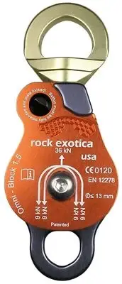 Rock Exotica Omni-Block 1.5" Pulley Orange 1.5" Double