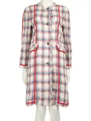 Plaid Pattern Mid-Length Coat