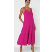 NWT Ted Baker London Luaan Button Through Cami Dress Fuchsia Ted Size 3/US Large