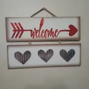 13x9" Hanging Glitter Wall Home Decor WELCOME New