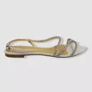$625 Alexandre Birman Women's White Alana Crystal Sandal Shoes Size 40 EU/10 US