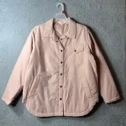 Time and Tru Shacket Womens M (8-10) Pink Plus Size Snap Front Jacket NEW