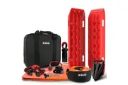 X Bull Winch Recovery Kit Snatch Strap Off Road 4Wd With Tracks Gen 2.0 Boards Red Tow Bars & Winches