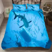 3D Blue Whale Shark Fish Quilt Cover Set Bedding Set Duvet Cover Pillowcases SF59