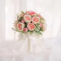 在飛比找樂天市場購物網優惠-仿真花婚禮手捧花裝飾結婚花束婚紗攝影新娘伴娘玫瑰假花婚慶韓式