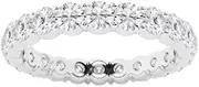 [Generic] Customize Jewel 1.50 Ct.tw Round Cut Lab Grown Diamond Shared Prong Eternity Wedding Band In Platinum 950,DEF-VVS/VS, Medium, Diamond Platinum Gemstone, Created Diamond