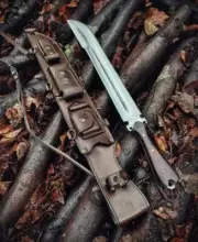 Custom Handmade Spring Steel 5160 Hunting Forest Full Tang Machete Sword&Sheat