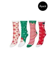 Vero Moda Christmas Socks 4 Pack Set Women Green Underwear