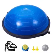 23" Half Exercise Ball Trainer Yoga Balance Stability Ball Resistance Band