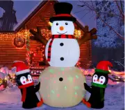 8 FT Snowman & Penquins Inflatable