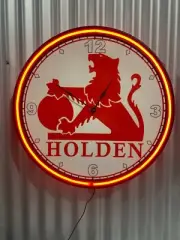 HOLDEN RETRO LION RED 700 MM DIAMETER NEON ROPE SIGN CLOCK PERFECT MAN CAVE