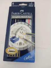 FABER-CASTELL STUDIO GRAPHITE SKETCH PENCILS & ERASER SET
