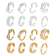 Rose Gold Silver Open Toe Ring Set Hypoallergenic Finger Foot Jewelry