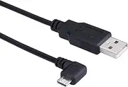 [LARRITS] 5M Micro USB Power Supply Charging Cable 90 Degree Left Angle For Car Dash Cam Garmin Dashcam TomTom GPS Navigation Cameras Camcorder