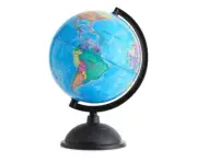 Spinning World Globe with Stand for Students Learning Geography (8 in)